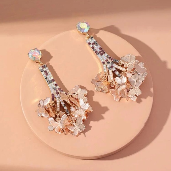 Kathrono Jewelry - 🦋 Stunning Large Rhinestone Metallic Butterfly Flutter Kaleidoscope Tassels